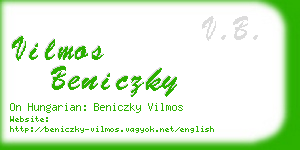 vilmos beniczky business card